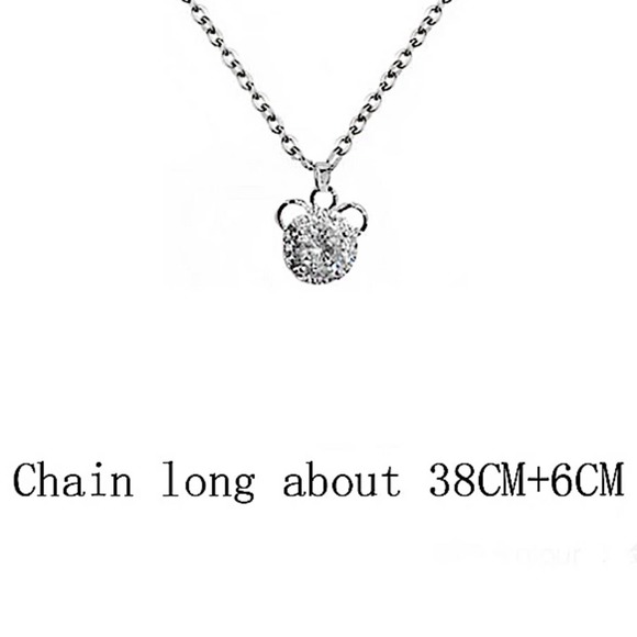 Sterling Silver Mickey Mouse Crystal Charm Necklace - Picture 7 of 7